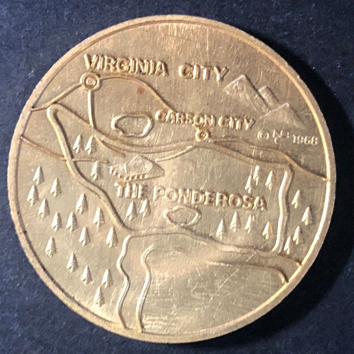 Bonanza (TV Show) NBC Ponderosa Carson Virginia City Medal 30mm 1968 VGC