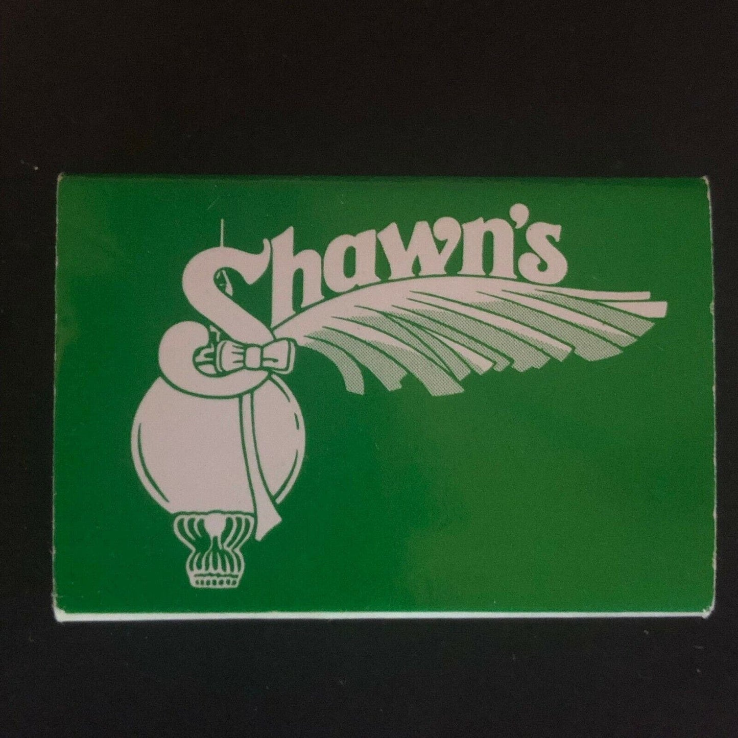 c1970's-80's Wooden Matchbox Matchbook Shawn's Restaurant Hamden, CONN