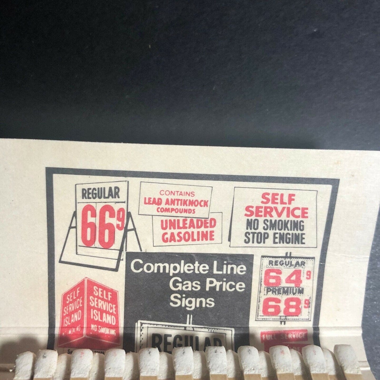 70's Full Matchbook "May Advertising Corp of Texas" Gas Station Price Signs