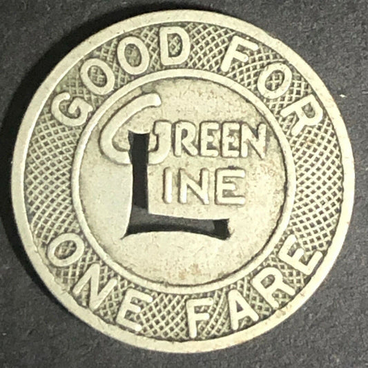 c1922-1940's 16mm C.N. & C. RY. Co. Green Line Transit Token Covington, KY