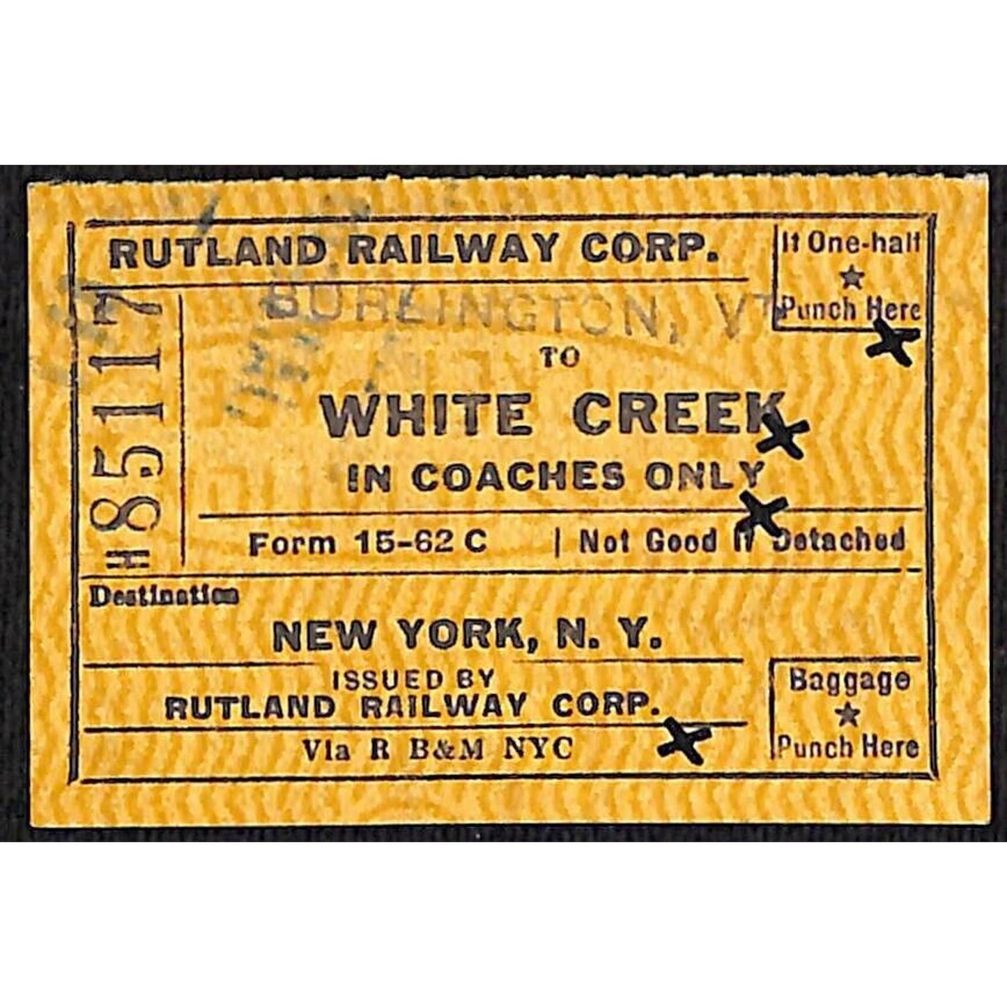 Group of 10 Mostly 1953 Rutland Railroad Tickets / Stubs