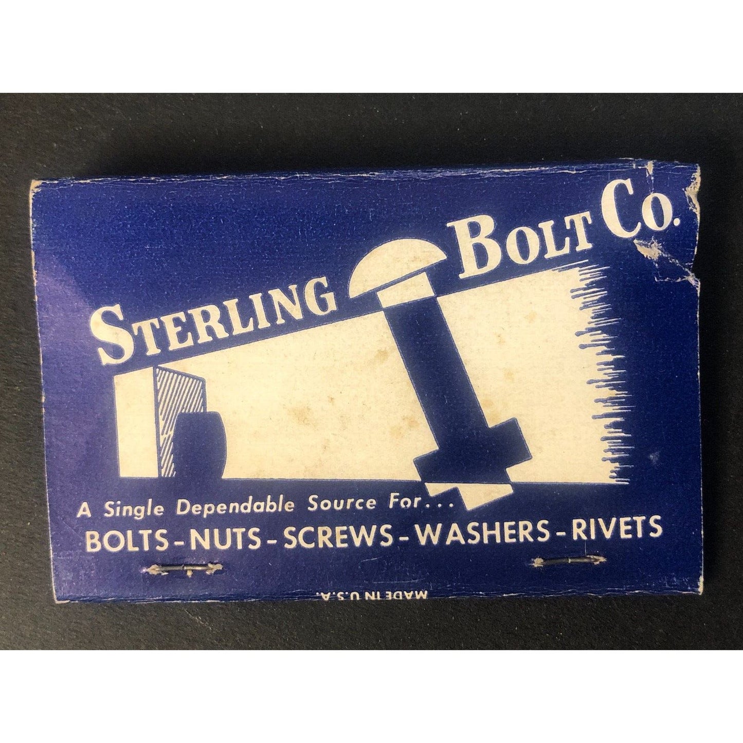 Sterling Bolt Co. Chicago Vintage 3/4 Full Matchbook c1950 - 1960