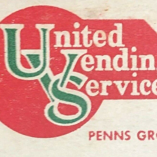 1960's-70's Full Matchbook - "United Vending Service" Penns Grove, NJ