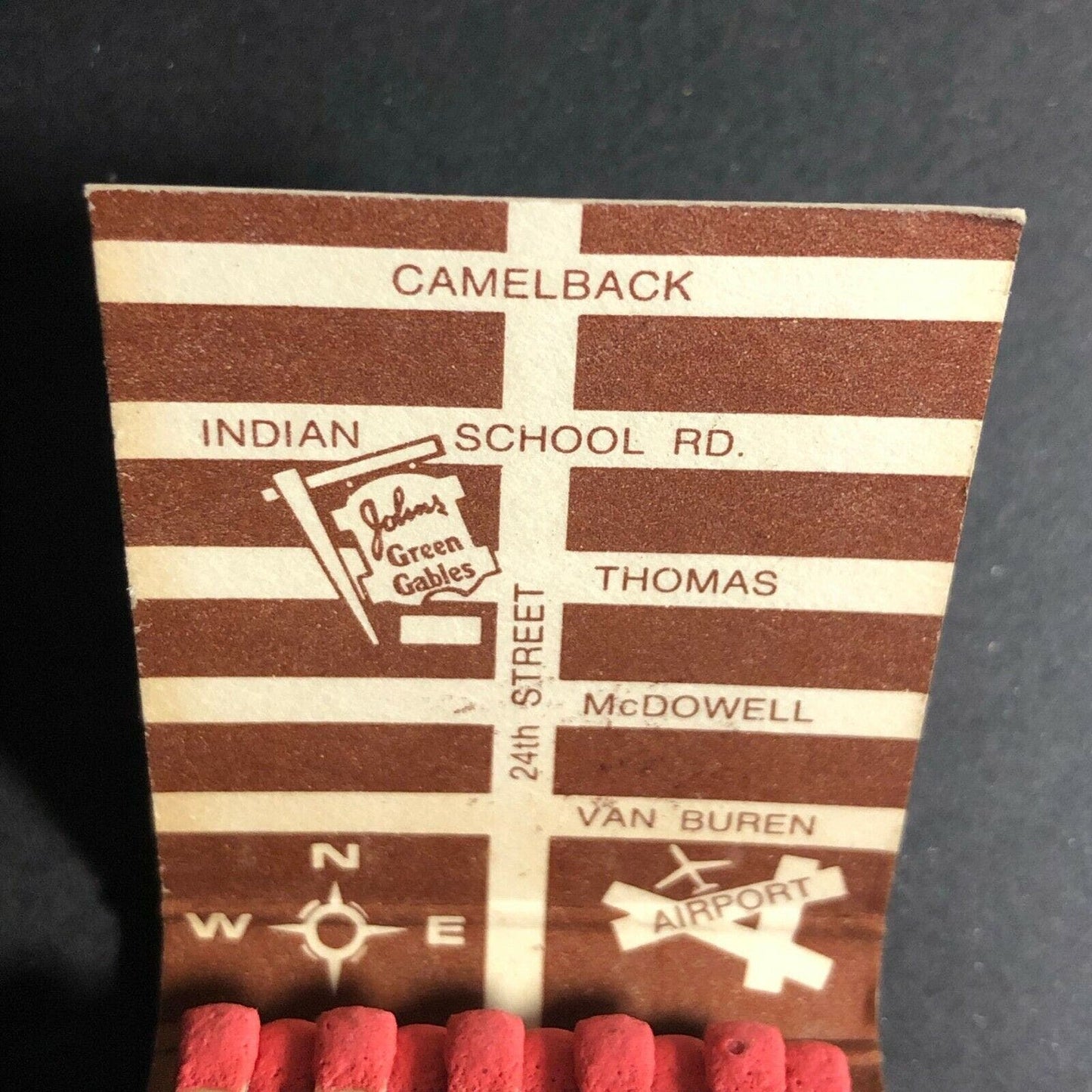 Vintage c1960's-75 Matchbook John's Green Gables Steak Lobster Phoenix