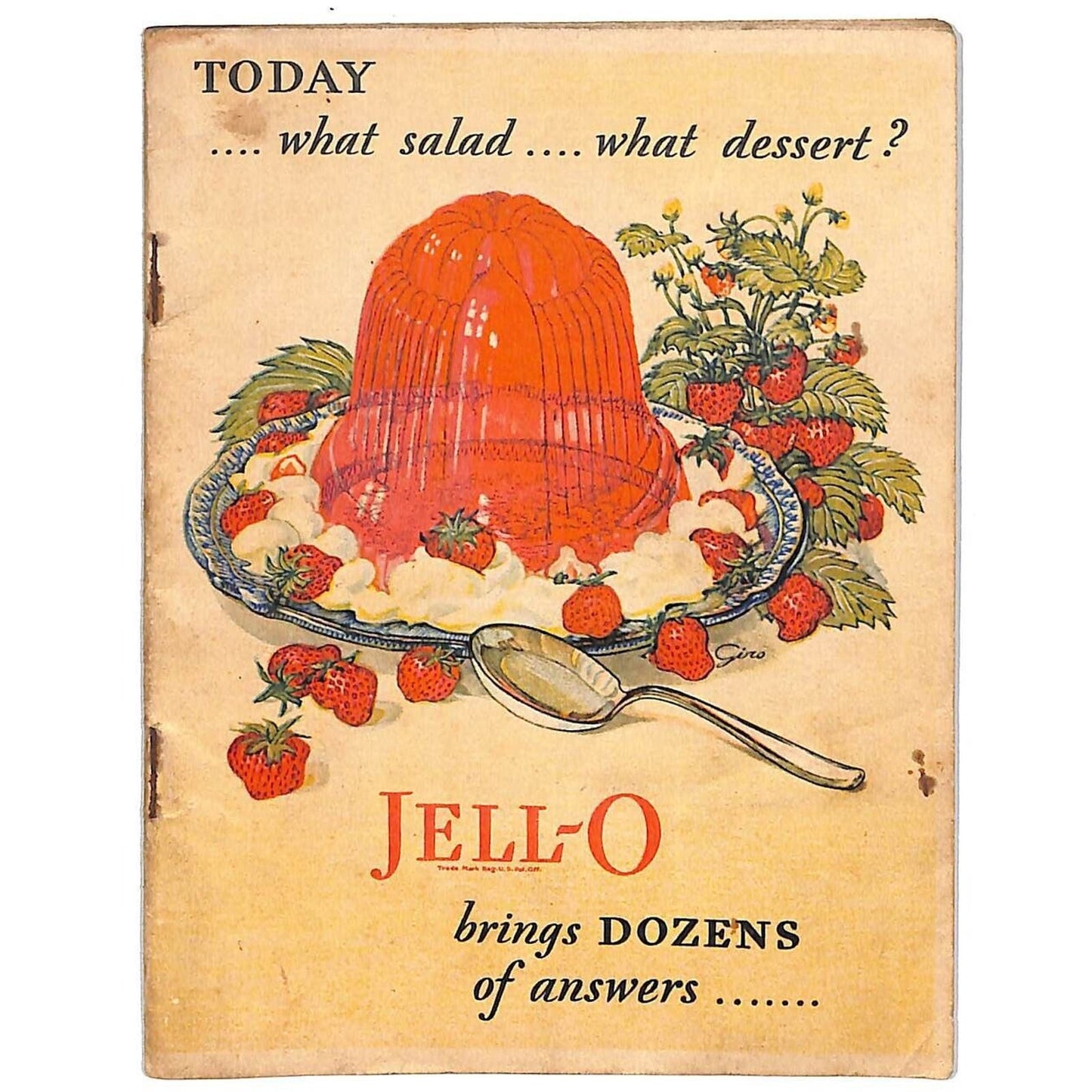 Jell-O Recipe Booklet "...what Salad..what dessert?" c1928 22pp