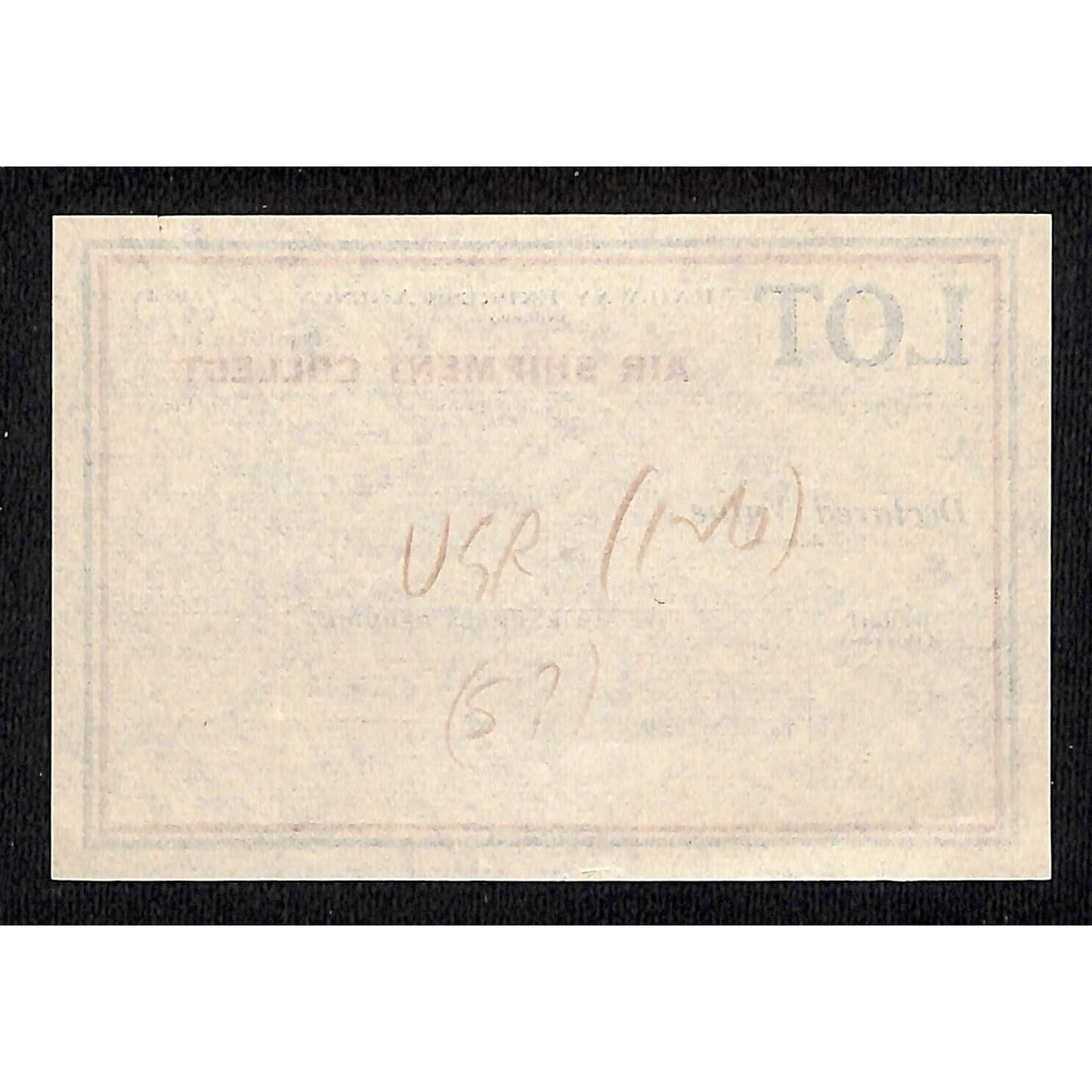 Railway Express Agency c1929 "Air Shipment Collect" Label VGC Scarce