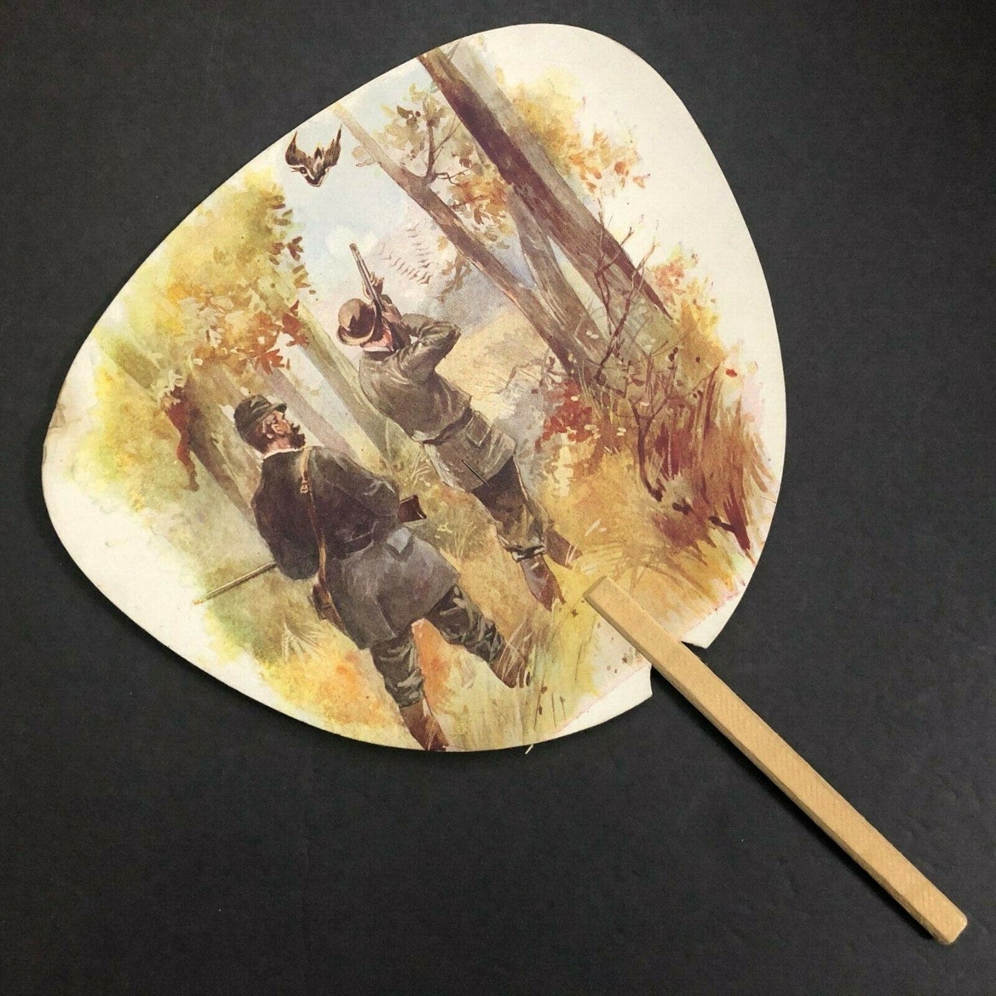 c1940's Advertising Hand Paper Fan Swift's Pure Ice Cream Delphos, OH - Hunting