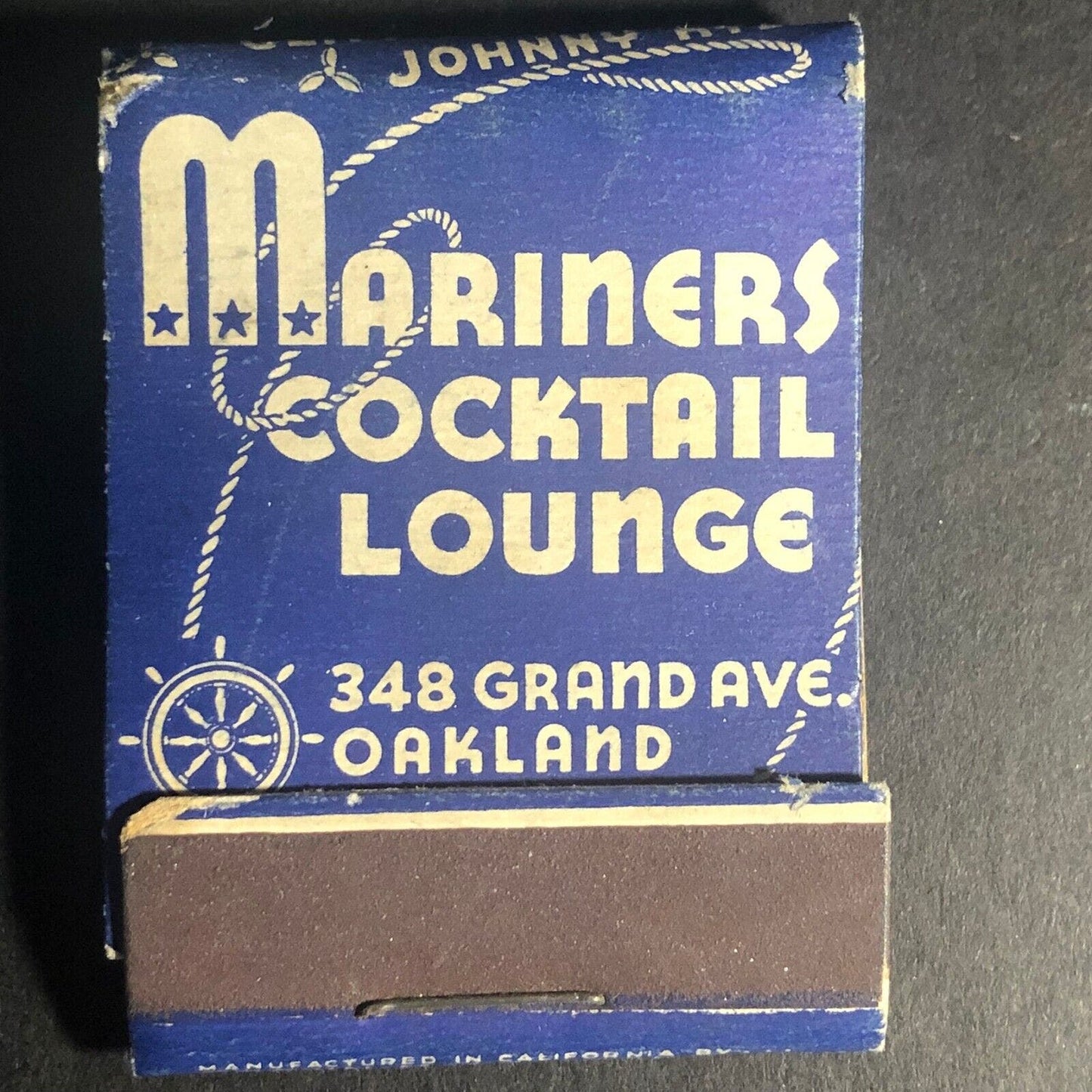 Mariners Cocktail Lounge Oakland Full 22-Str Matchbook c1930's-40's VGC Scarce
