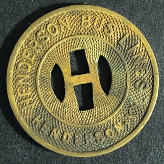Henderson Bus Lines (KY) Bronze G/F One Student Fare Transit Token c1964 23mm