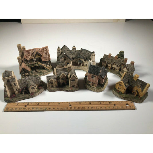 Group Of 7 Asst. David Winter Cornish Cottage Craftsman Cobbler Miniature Houses