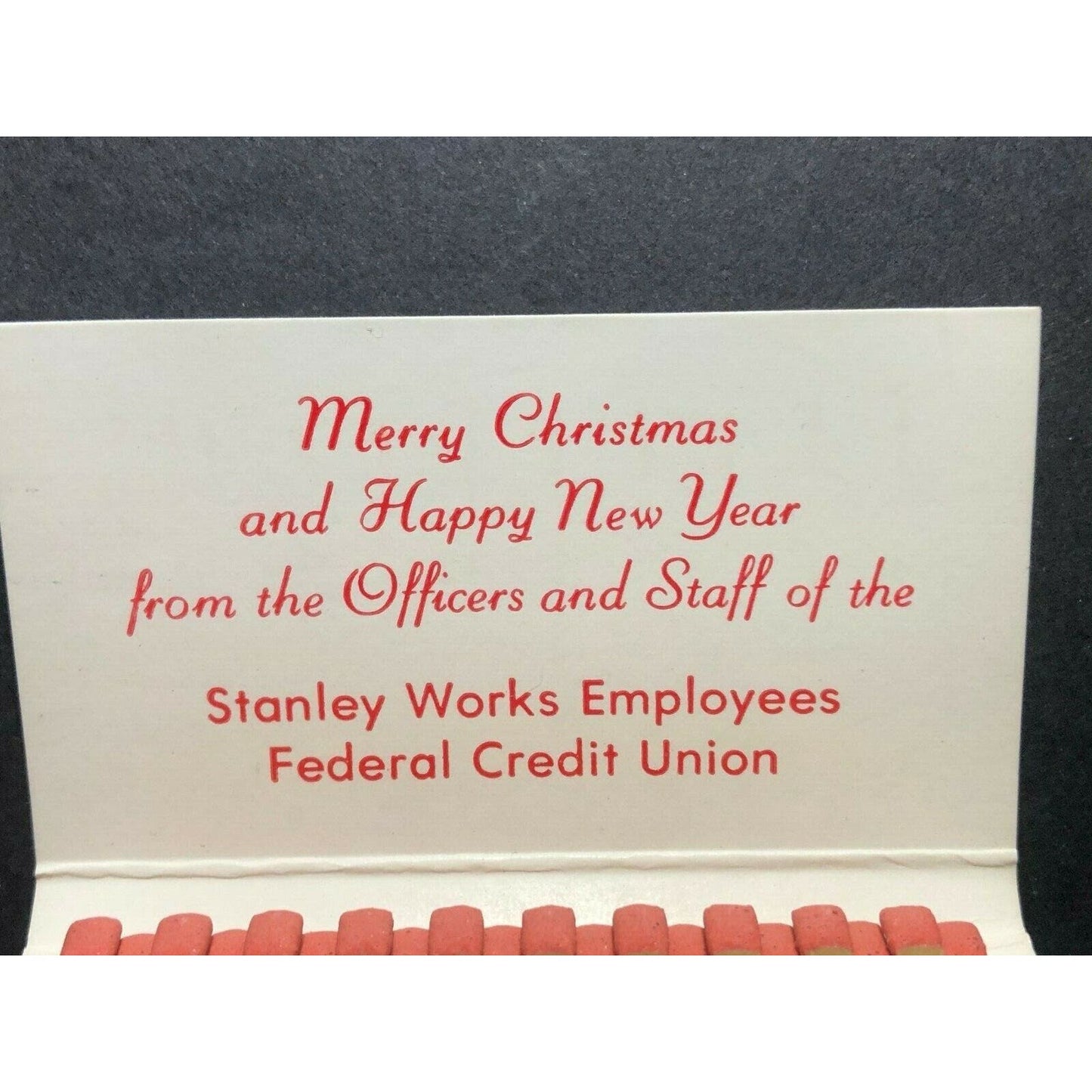 1980's Full Decorative Matchbook - Stanley Works Employee FCU New Britain, CT