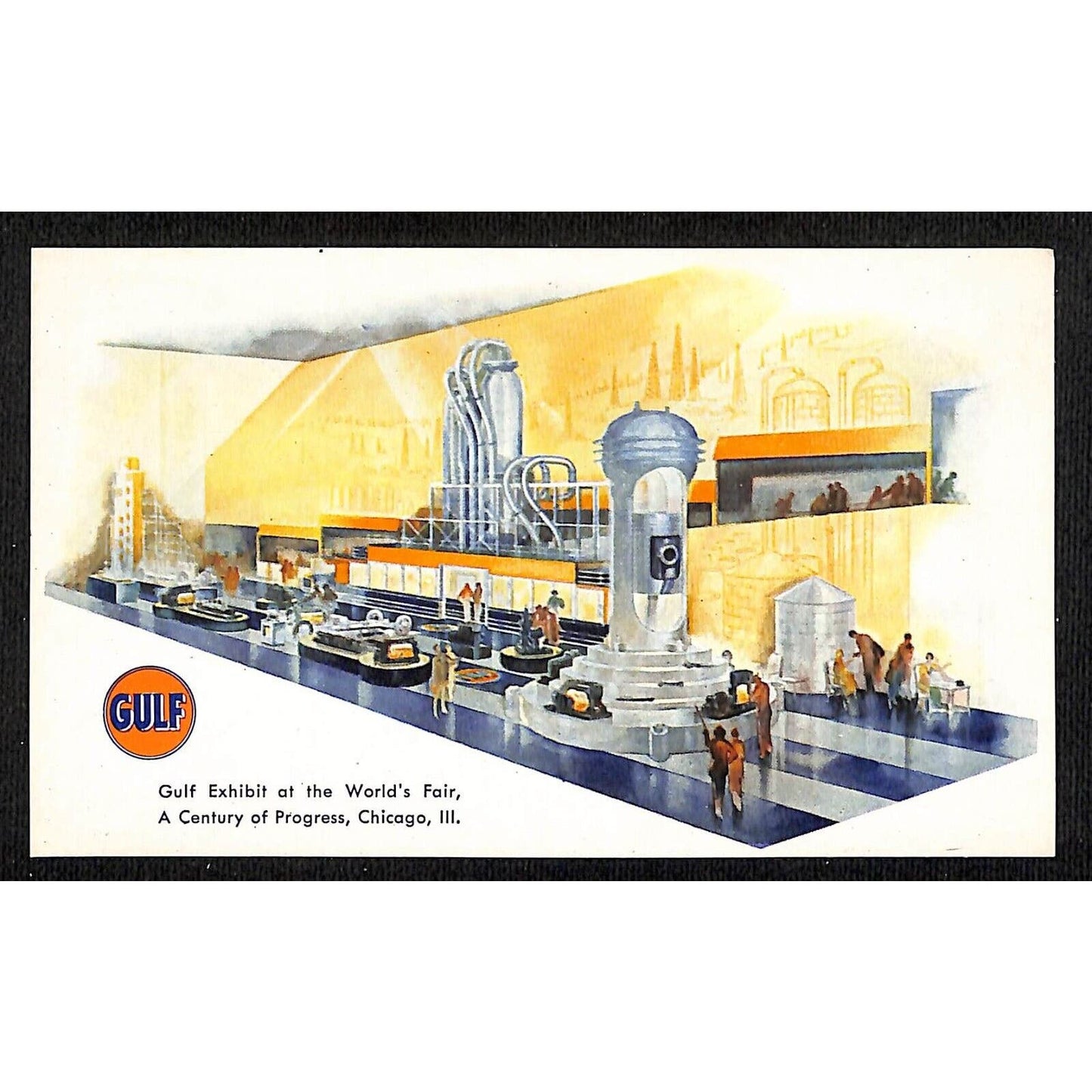 Gulf (Gas Oil) Exhibit Postcard 1933 1934 Chicago World's Fair Unposted - VGC