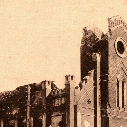 c1914-15 RPPC* Russian Military Postcard Destroyed Church in M.K.