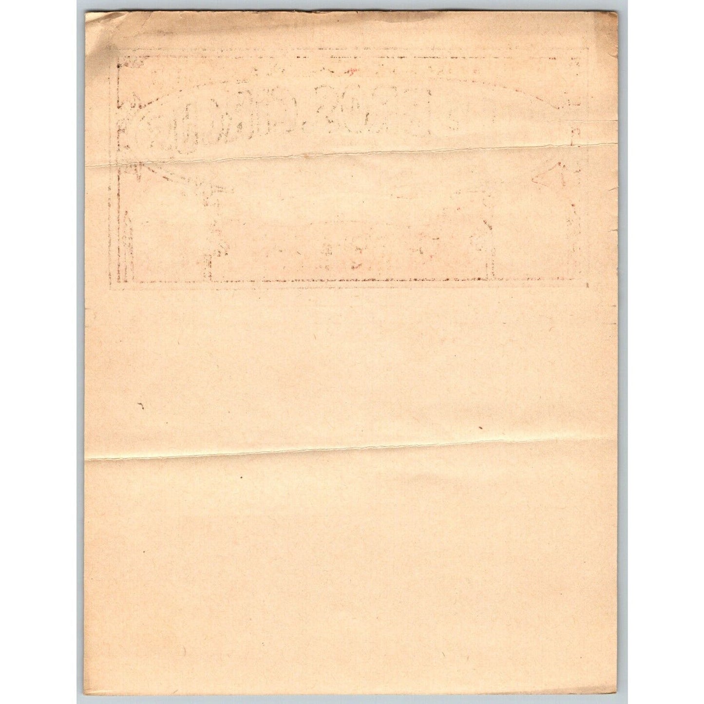 1937 Cole Bros with Clyde Beatty Ken Maynard Circus Route Card - Blank