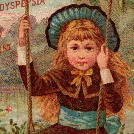 Boschee's German Syrup J. H. Burke, Boston, VA Girl Swing Victorian Trade Card