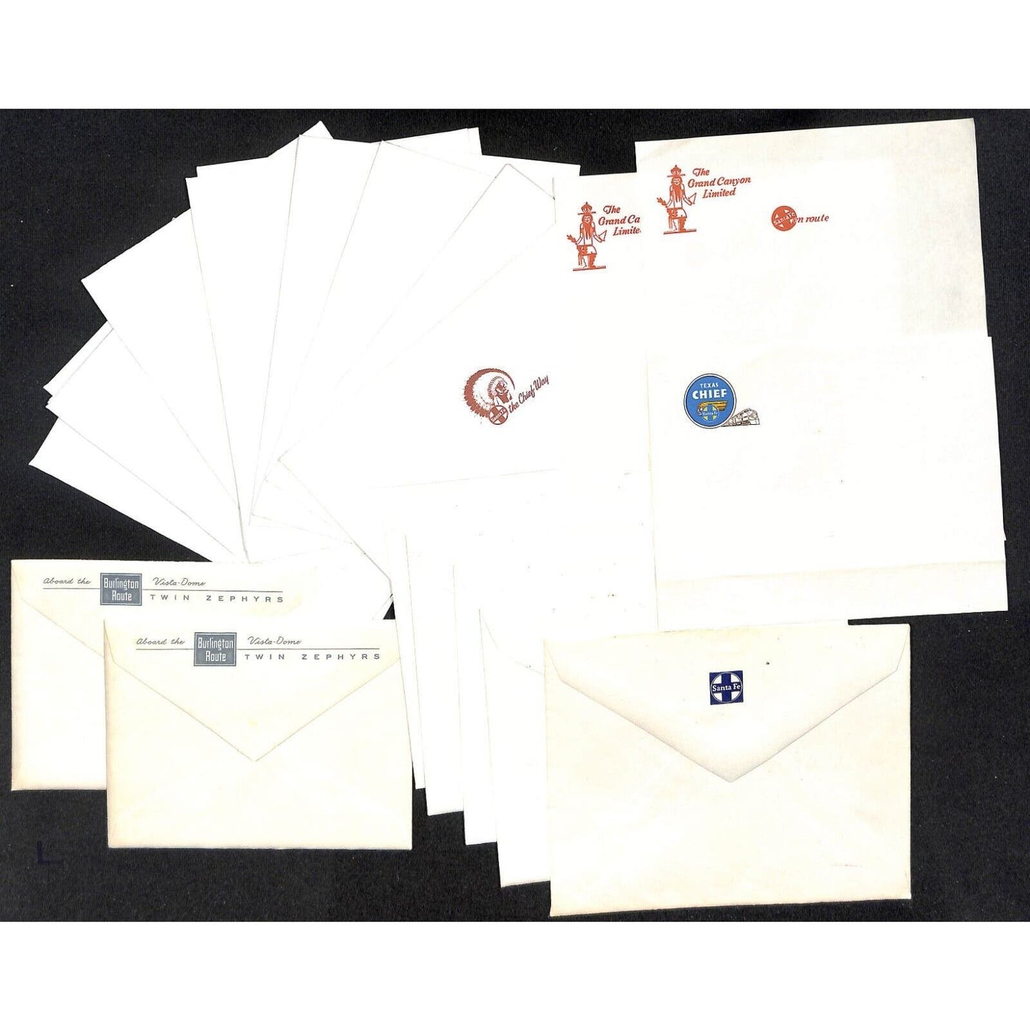 Group of 100+ Railroad En Route Stationary Santa Fe Burlington Route NOS