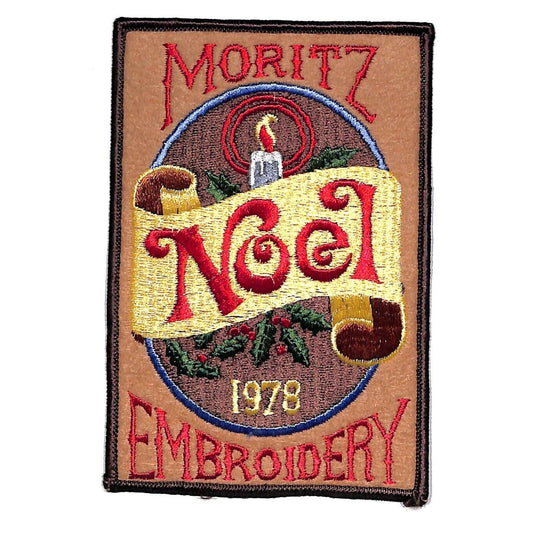 Moritz Embroidery 1978 "Noel" Sample Embroidered 4" x 6" Patch VGC