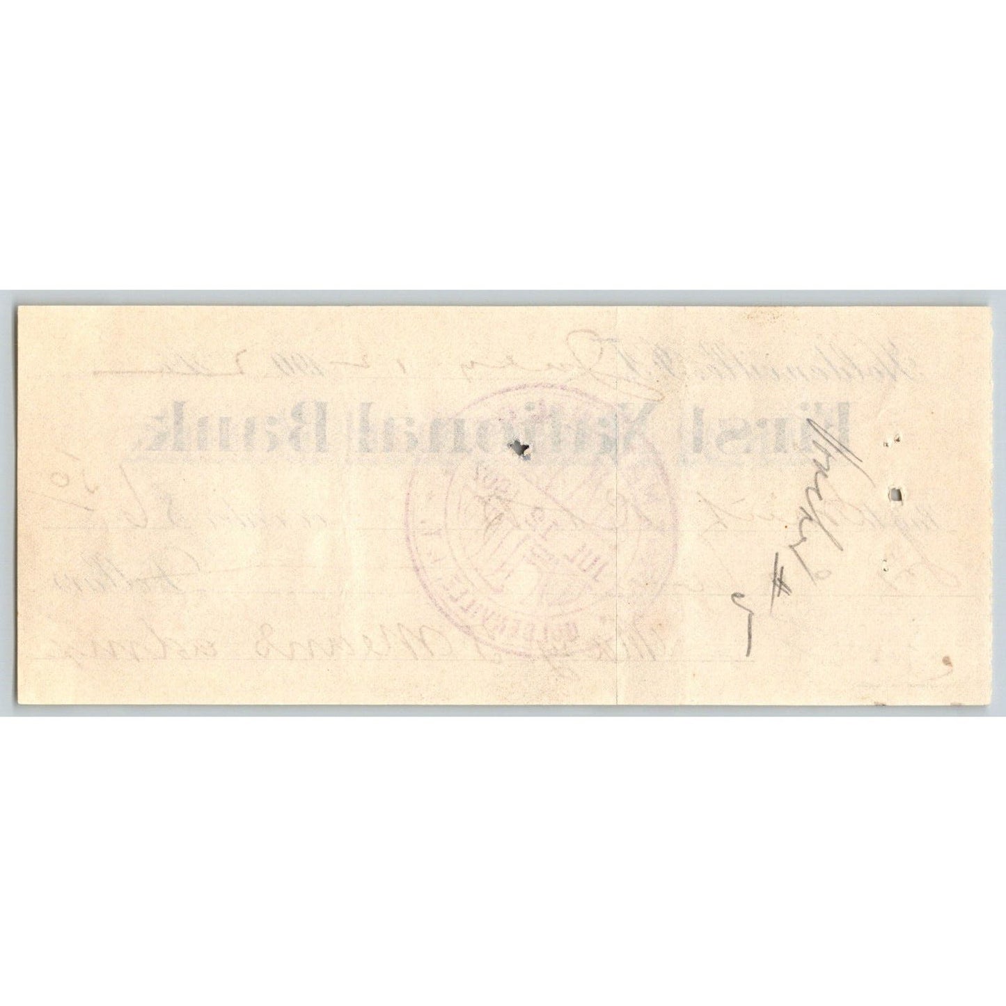 Holdenville Oklahoma Indian Territory 1902 FNB Bank Check Bold Stamp - Scarce