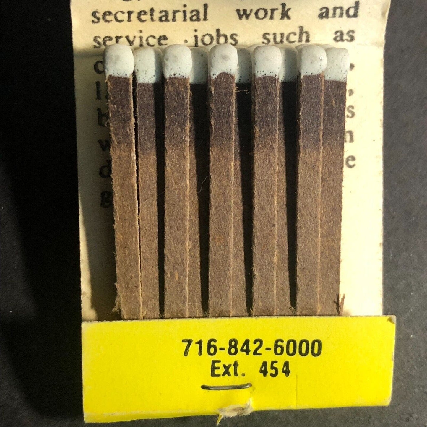 "Jobs Overseas - Big Money Fast" Work Offer Full Matchbook c1973-80