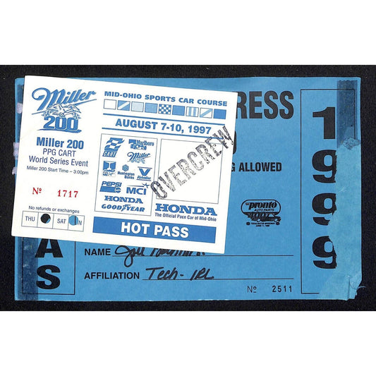 1999 Longhorn 500 Texas Motor Speedway Press Parking Pass +