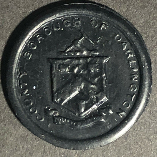 Darlington Transport Transit England Plastic Token Black 1/2D 22mm c50's-60's