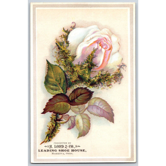 Marietta, OH H. Lord & Co Victorian Trade Card - "Leading Shoe House"