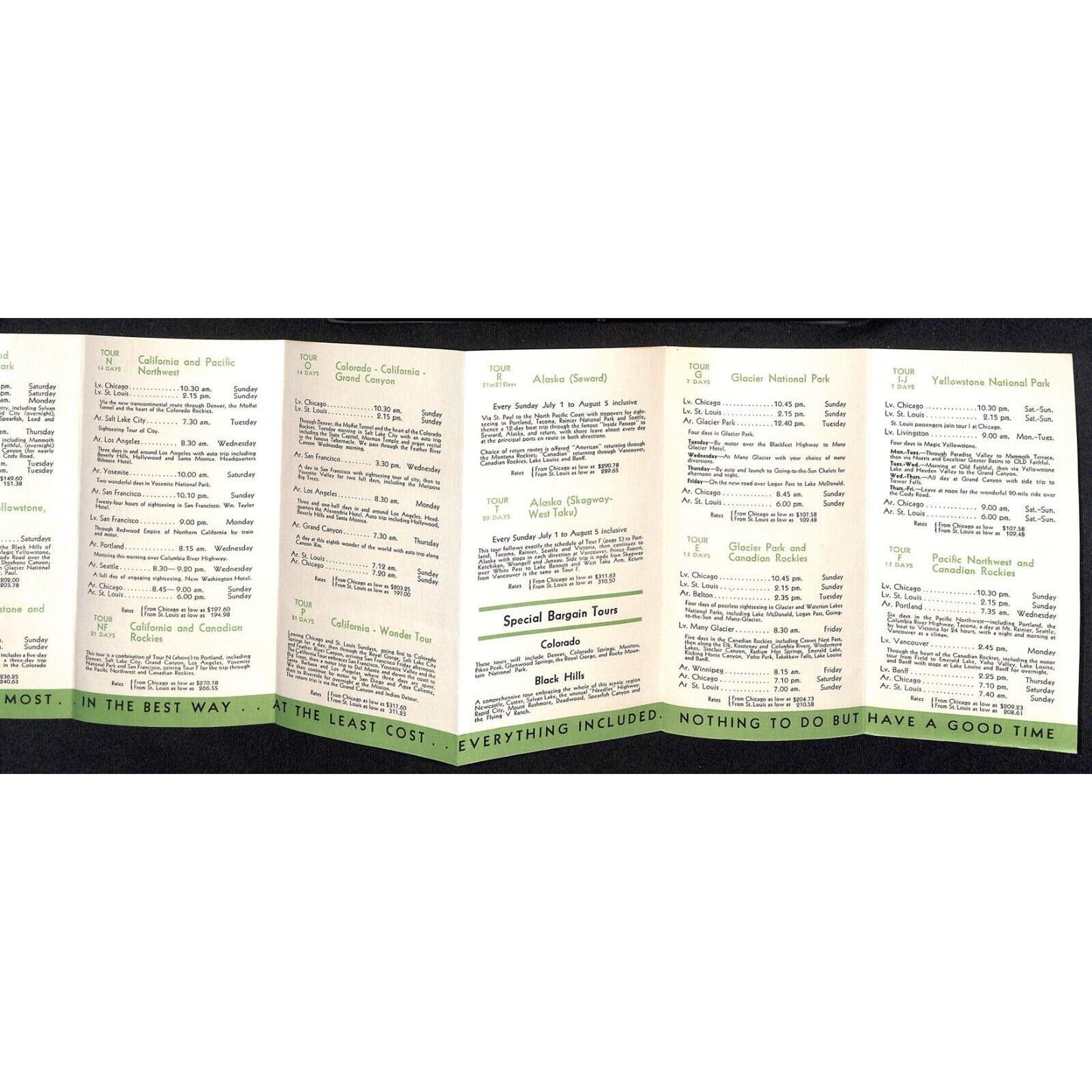 Burlington Escorted Tours Brochure Vacations Are Cheaper 1934 Railroad w/ Rates