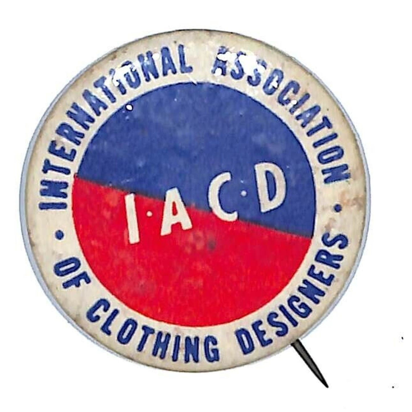 International Association of Clothing Designers IACD Pinback Button c1950's-60's