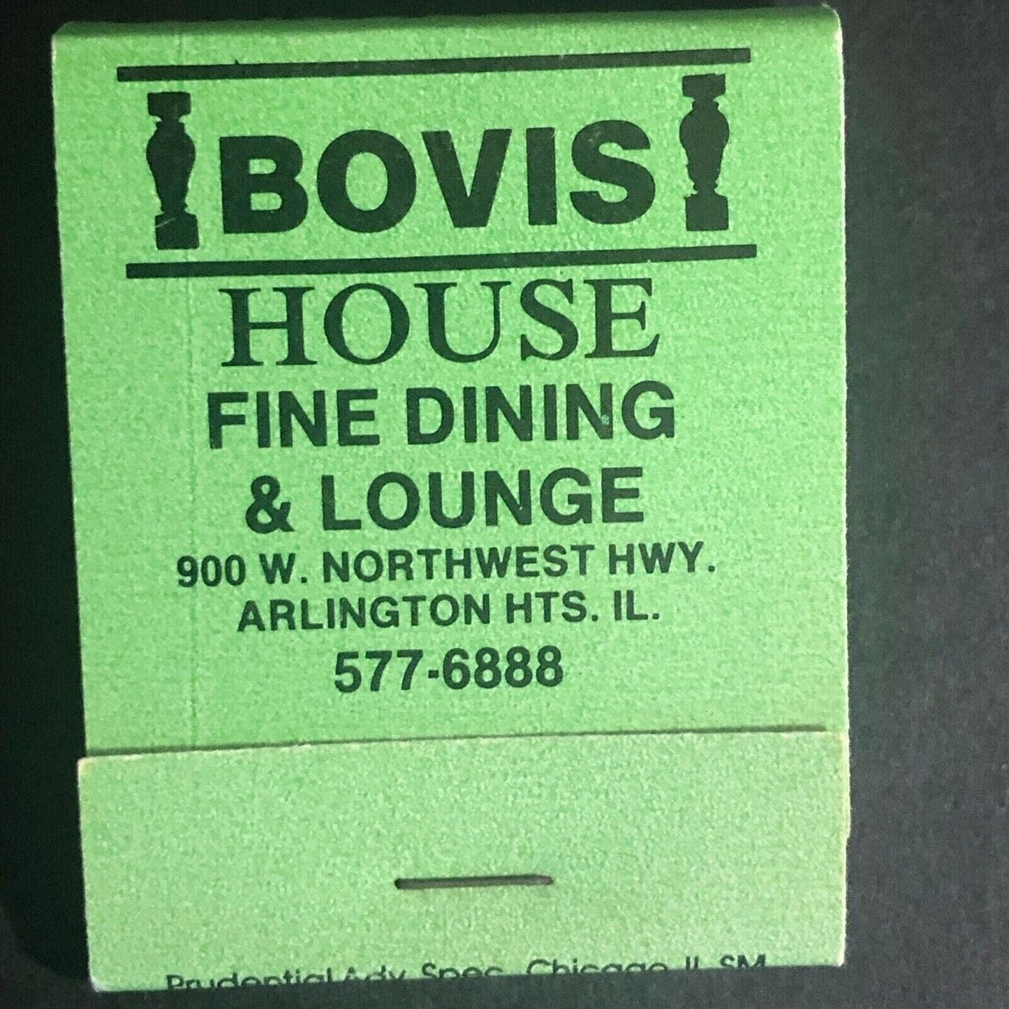 "Bovis House" Restaurant Arlington Heights IL c1970's-80's Full Matchbook