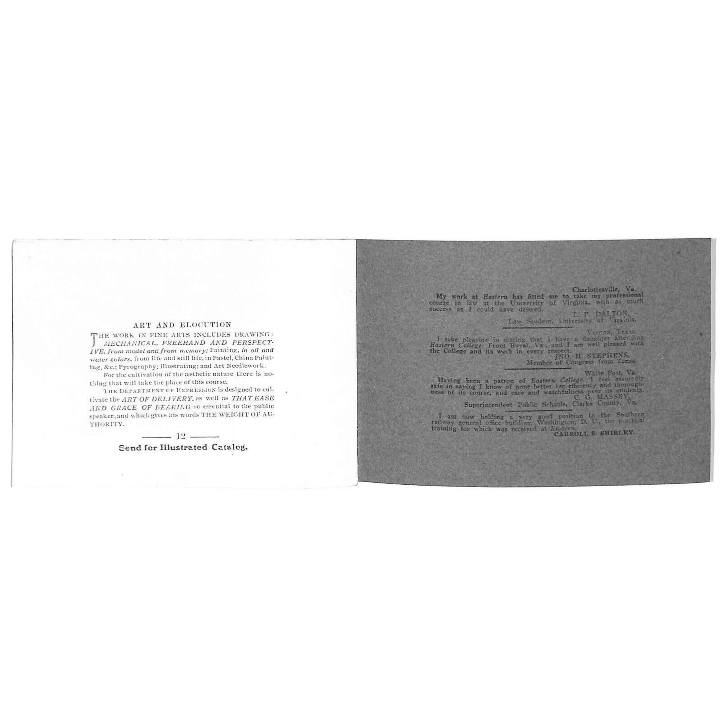 1907 Eastern College Front Royal, VA "Facts Worth Knowing" Brochure 12pp VGC