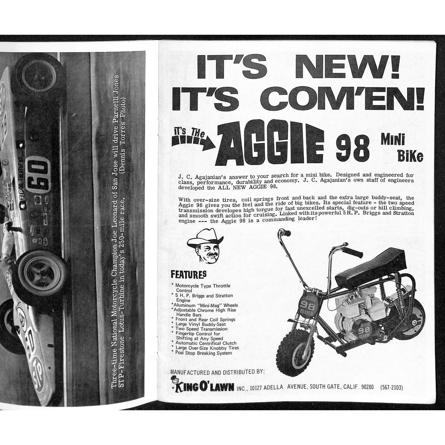 Scarce Nov 3 1968 USAC "California 250" Auto Racing Program Hanover Speedway 40p