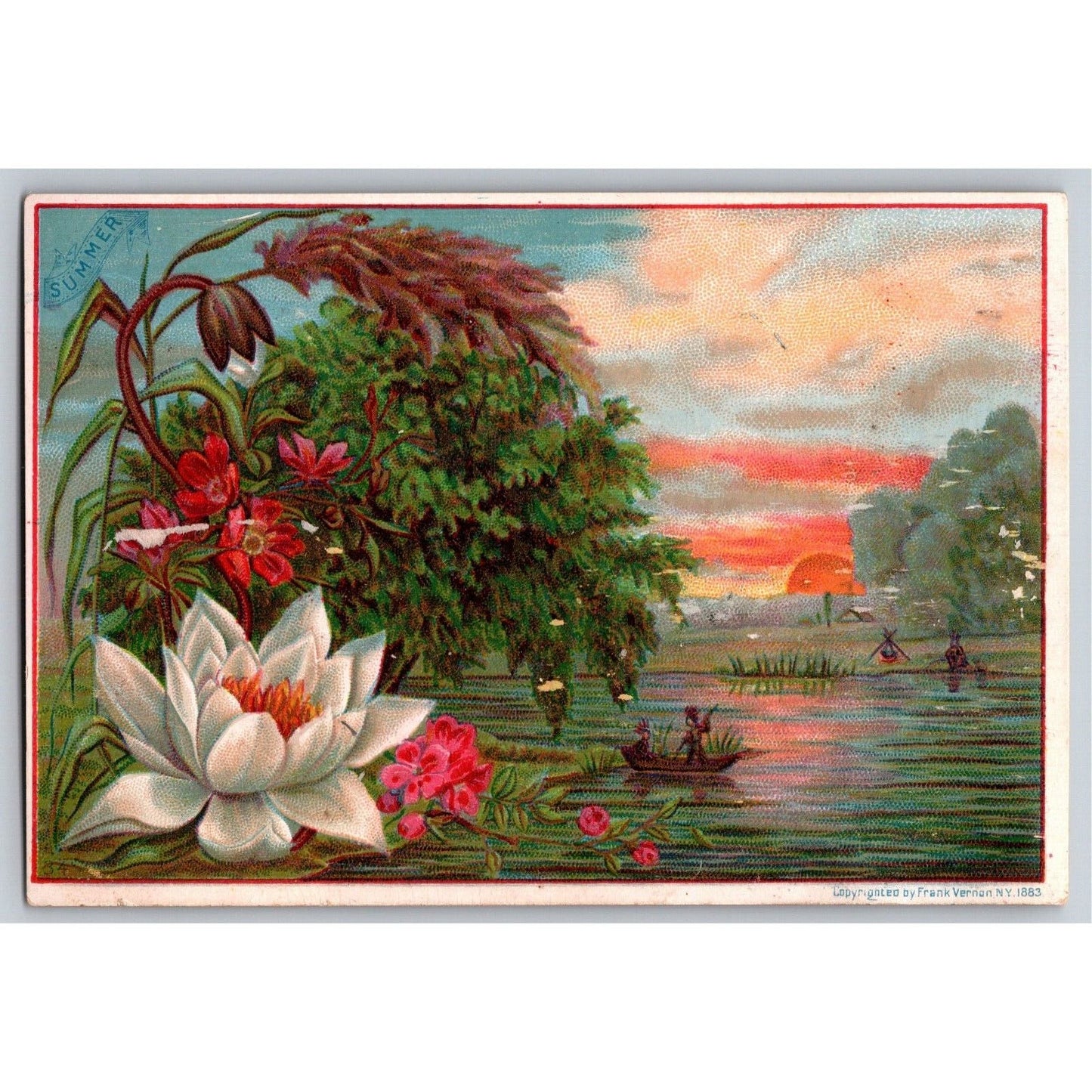 Floral Home Scene Victorian Trade Card - Simon Baking Powder Scranton PA