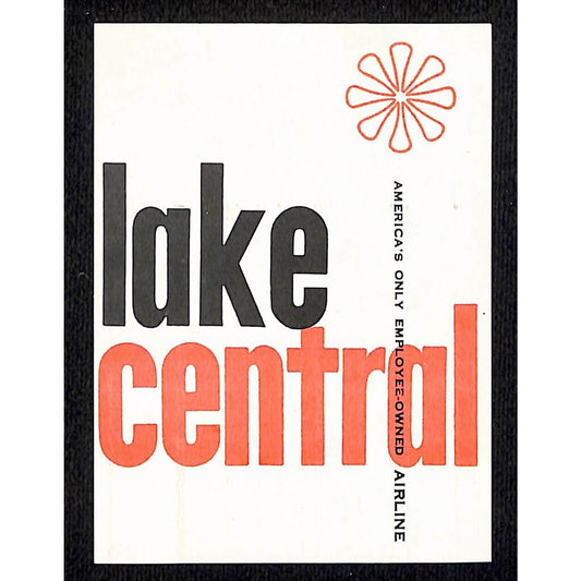 Lake Central Airlines (1950-68) "America's Only Employee Airline" Gum Label VGC