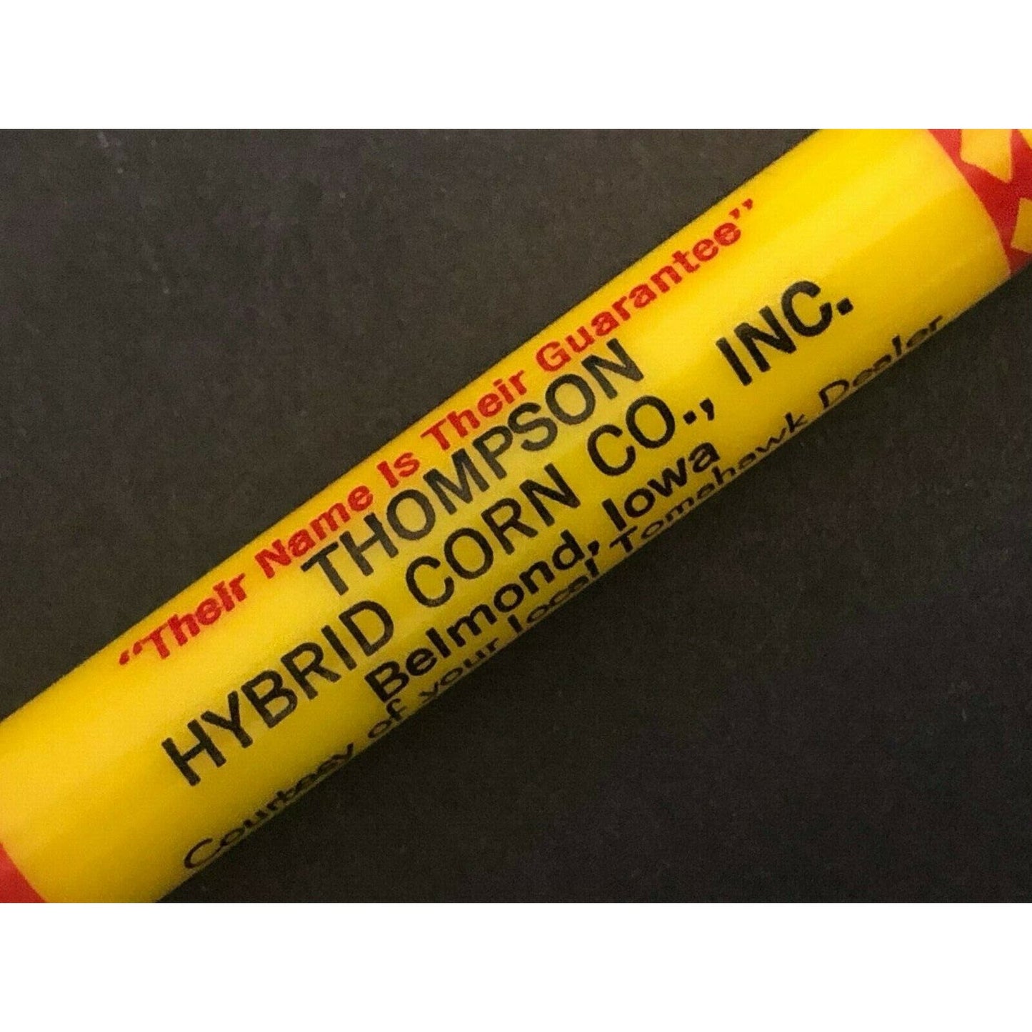 c1930's-40's "Thompson Hybrid Corn Belmond, Iowa" Advertising Bullet Pencil