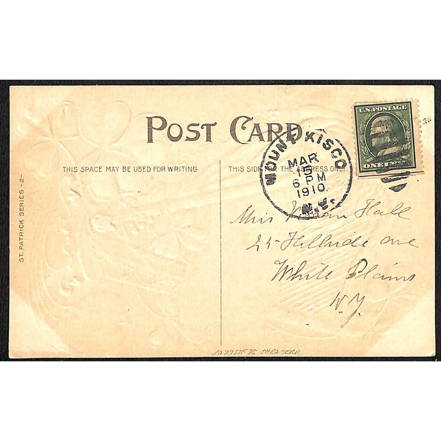 Ireland Postcard Tune Up the Harp! Erin Go Bragh Silver Ink Embossed PM 1910
