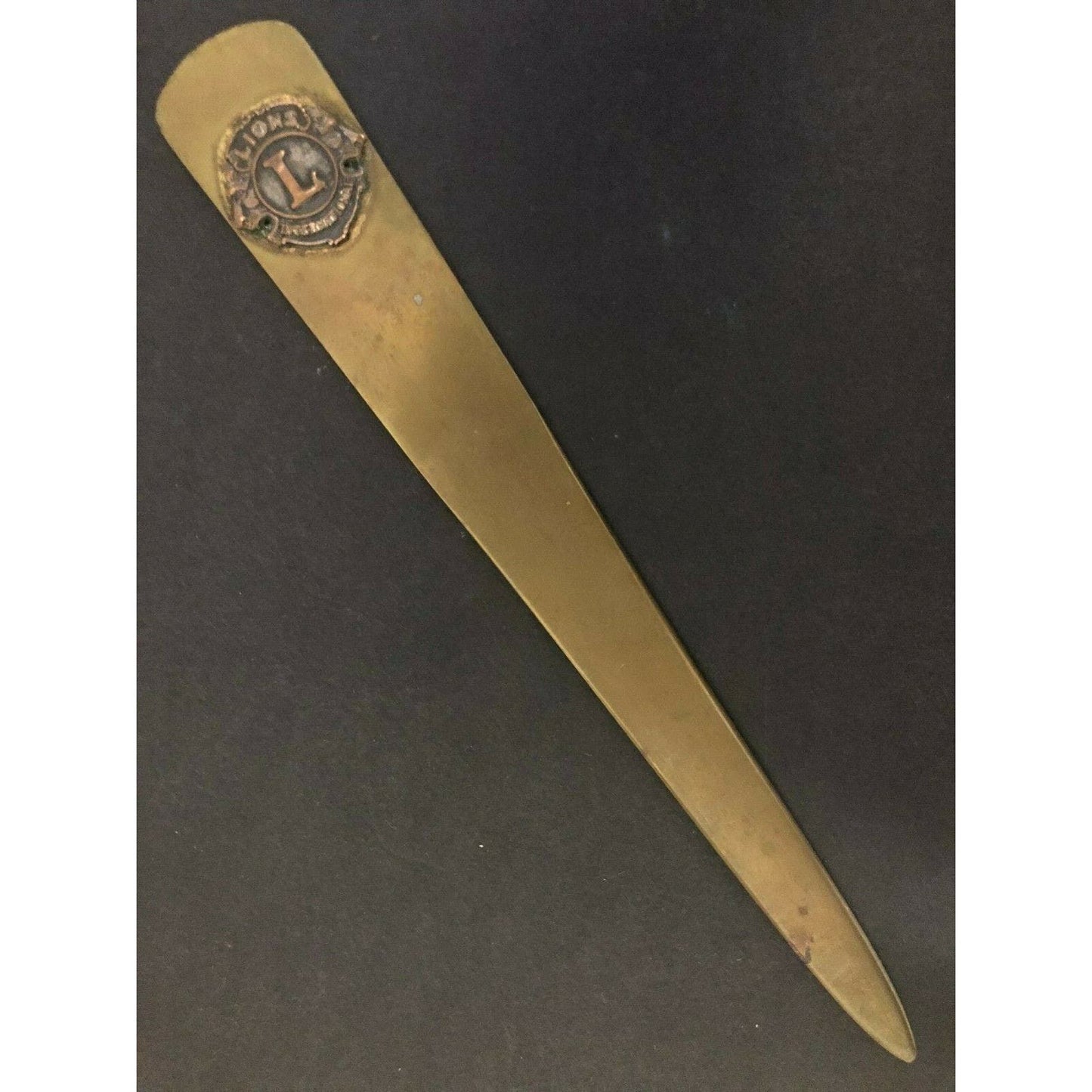 c1920's-30's 8 1/2" "Lions International" Metal Advertising Letter Opener