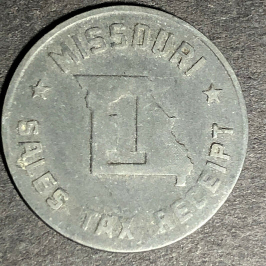 22.7mm c1935 Zinc Missouri Sales Tax Receipt 1 Mill Token