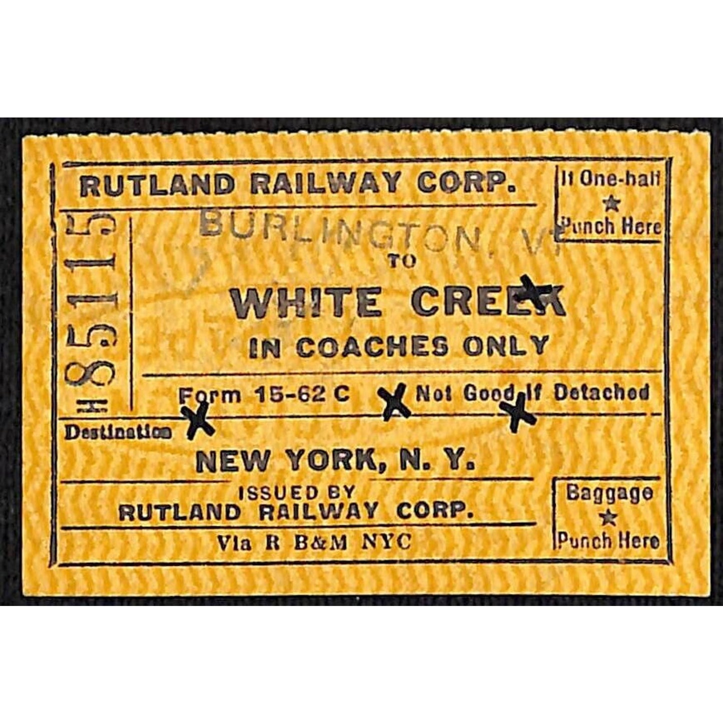 Group of 10 Mostly 1953 Rutland Railroad Tickets / Stubs