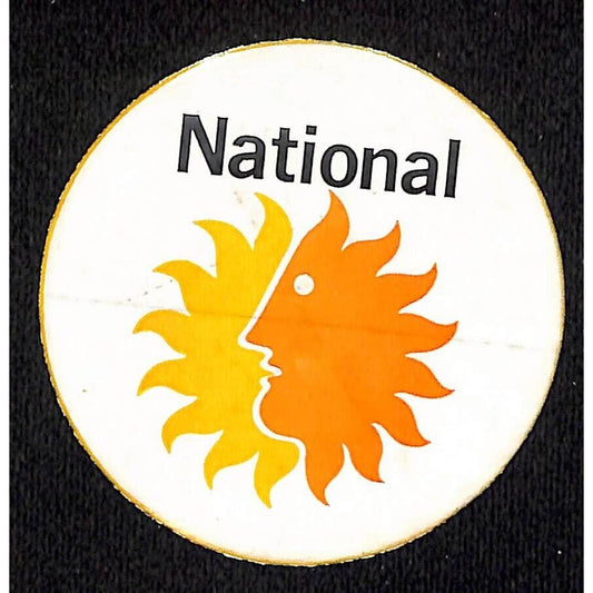 National Airlines Sun Face Peel-Back Sticker 2 1/2" c1960's VGC