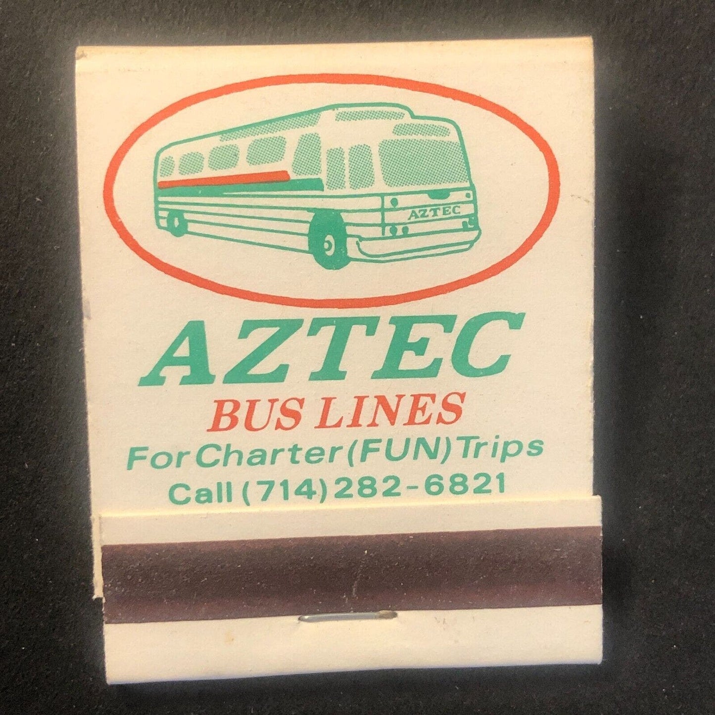 Aztec Bus Lines "Disney Express" San Fran Full Vintage Matchbook c1960's-73 VGC