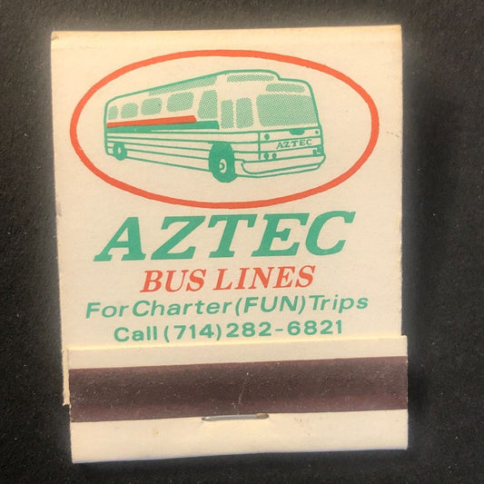 Aztec Bus Lines "Disney Express" San Fran Full Vintage Matchbook c1960's-73 VGC