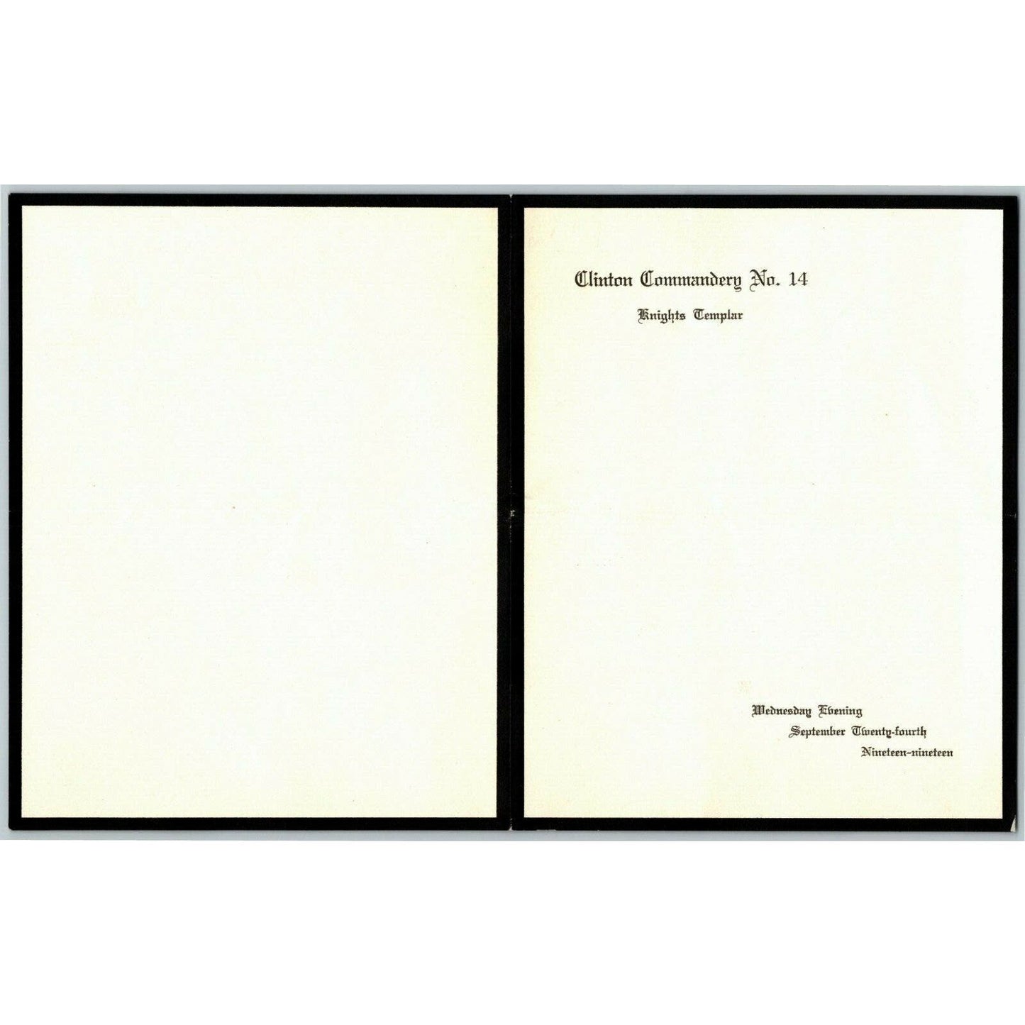 Brooklyn, NY 1919 Knights Templar Memorial Invite & Program Sir George Nicholson