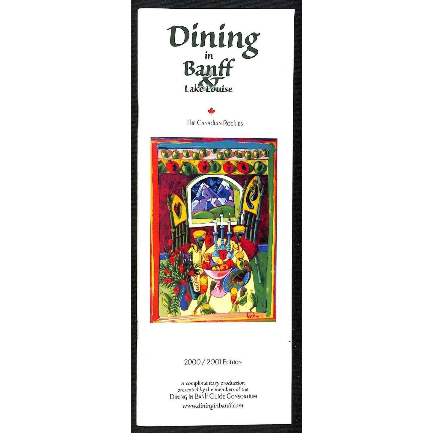 "Dining in Banff Lake Louise" 2000 / 2001 Slim Restaurant Guide Menu 63pp VGC