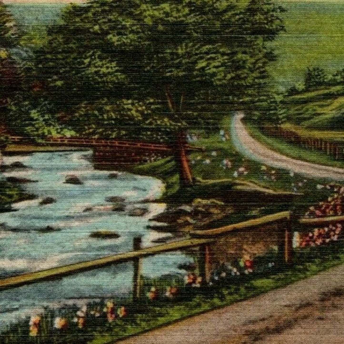 Vintage Linen Postcard Greetings From Monticello, NY Unposted