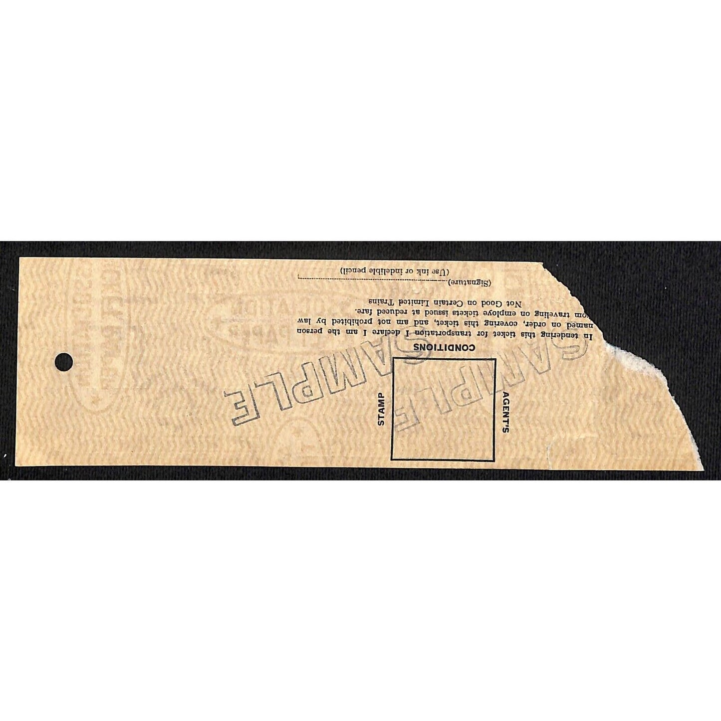 Pennsylvania - Reading RR Seashore Line SAMPLE Employee Excursion Ticket #932