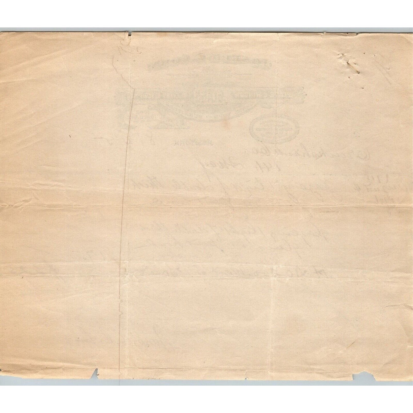 1915 "Joseph & Cohn" Plate Window Frame Glass Billhead Letterhead Third Ave NYC