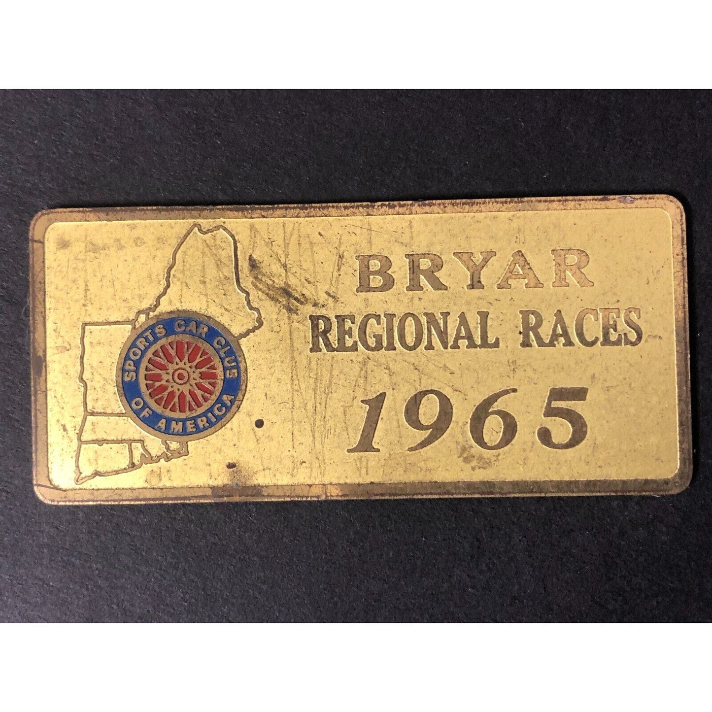 SCCA (New England Region) 1965 Bryar Regional Races Brass Wall Plaque