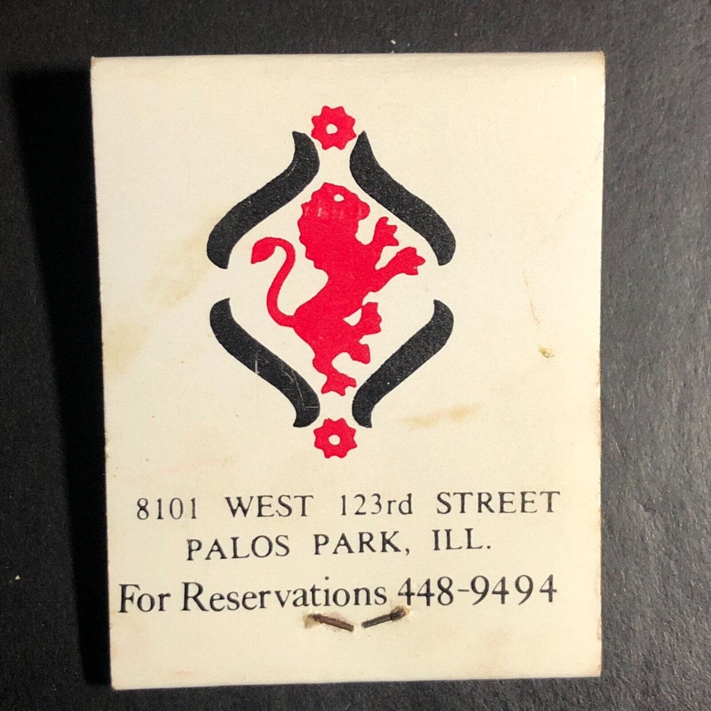 Kliros Oxford House Restaurant Palos Park, IL Full Matchbook c1968-73 Scarce