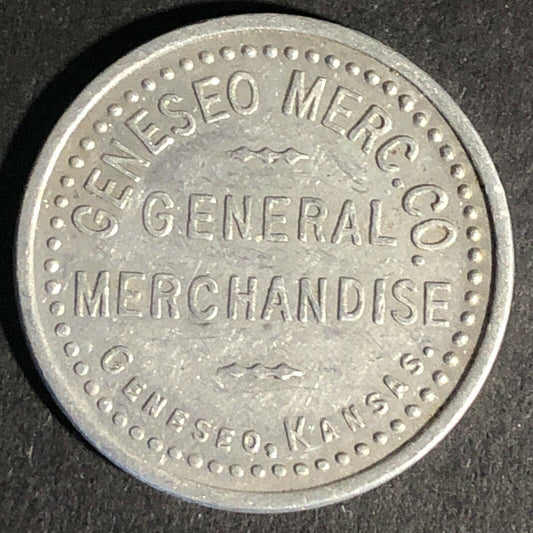 Geneseo Merc. Co. Kansas General Merchandise G/F 25c In Trade Token 26.9