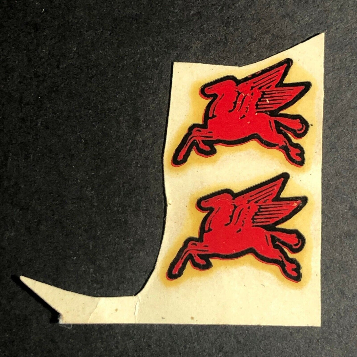 Vintage c1960's 2 Mobile Pegasus (Clipped From Sheet) Transfer Decals